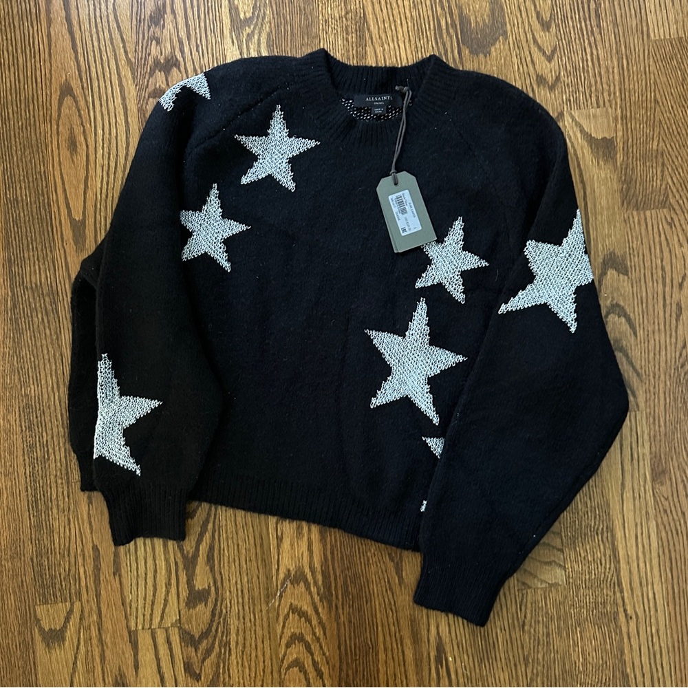 NWT AllSaints Metallic Star Sweater: Size Small
